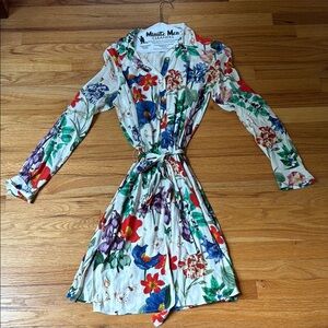 Women's Floral Midi Dress - Multicolor